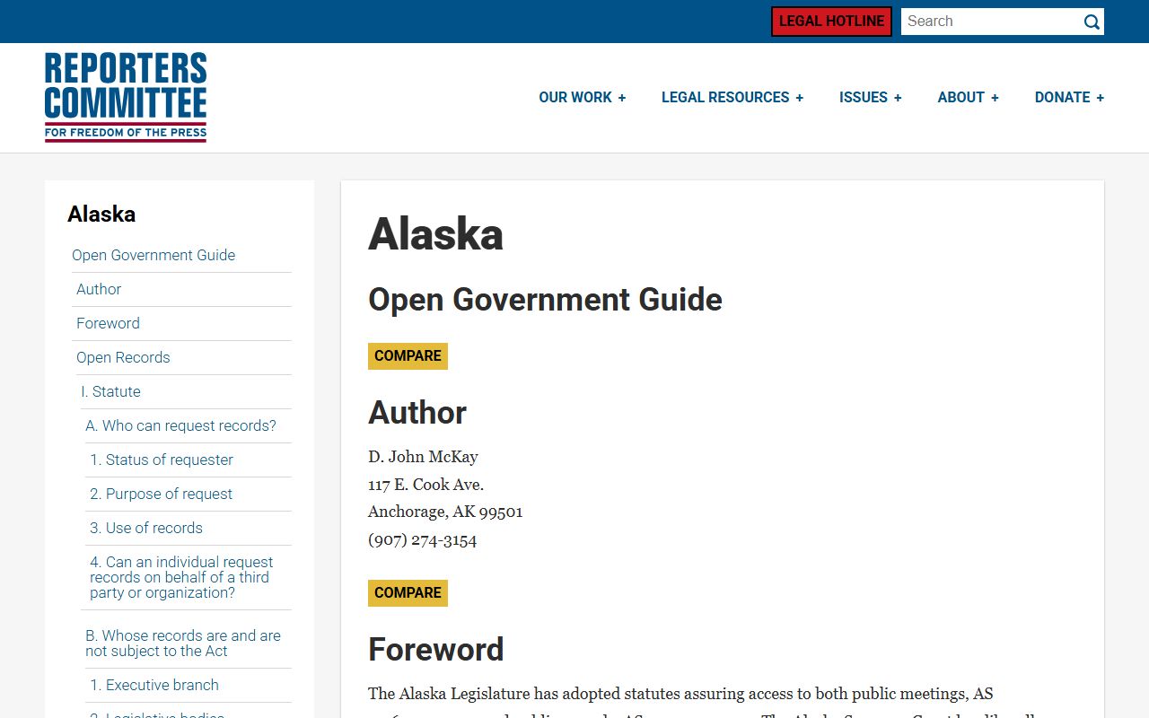 Alaska Released Inmates Alaska public records act guide