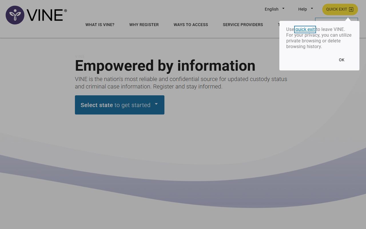 Alaska Released Inmates VINE notification system