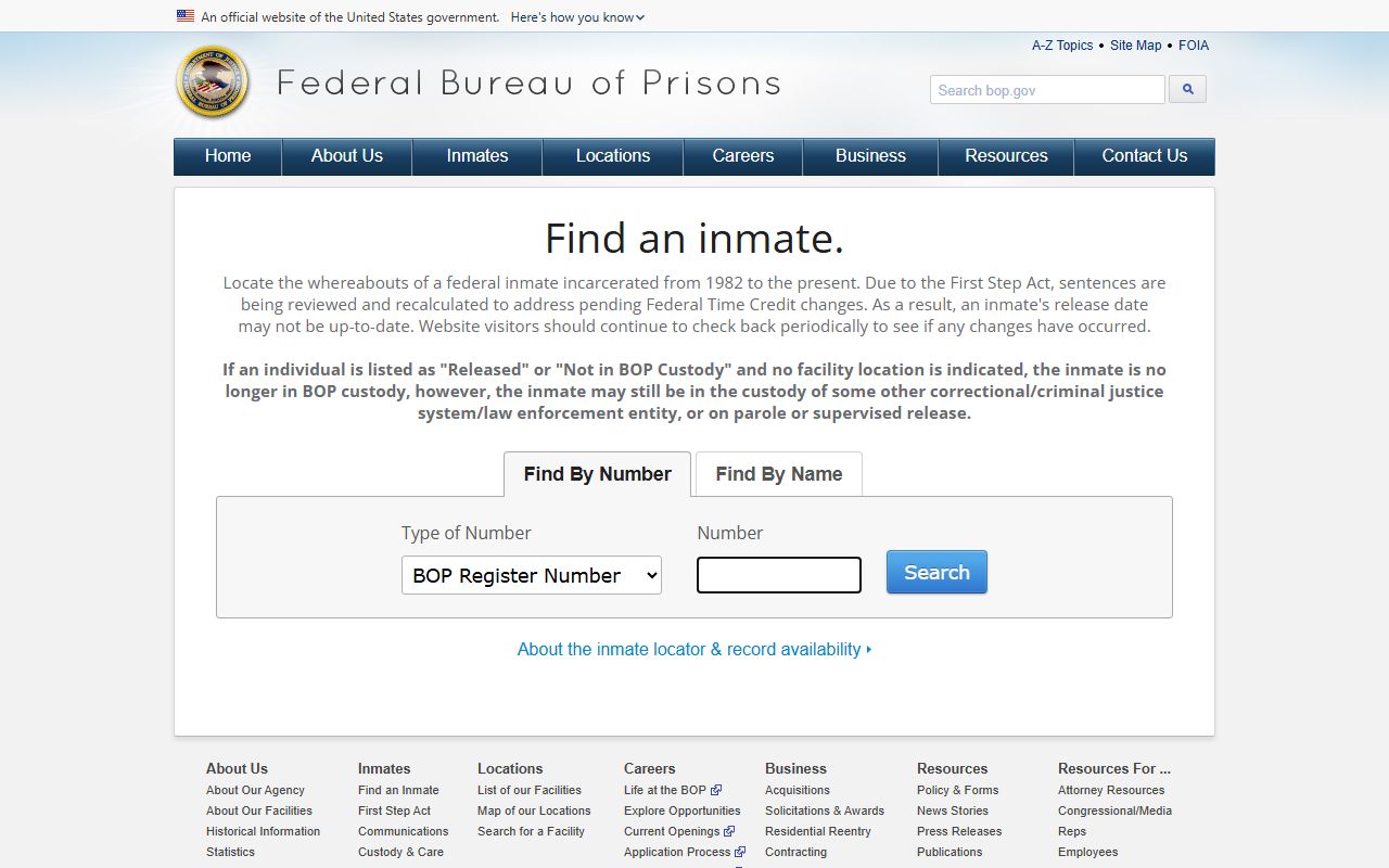 Alaska Released Inmates federal bureau of prisons locator